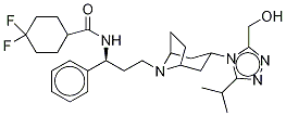 Structure of 4,4-difluoro-n-[(1s)-3-[3-[3-(hydroxymethyl)-5-propan-2-yl-1,2,4-triazol-4-yl]-8-azabicyclo[3.2.1]octan-8-yl]-1-phenylpropyl]cyclohexane-1-carboxamide