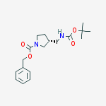 Benzyl (3r)-3-[[(2-methylpropan-2-yl)oxycarbonylamino]methyl]pyrrolidine-1-carboxylate结构式