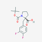 BOC-(S)-ALPHA-(3,4-DIFLUOROBENZYL)-PROLINE结构式