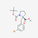 BOC-(S)-ALPHA-(3-BROMOBENZYL)-PROLINE结构式