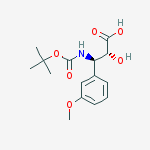 Structure of (2R,3R)-3-((tert-Butoxycarbonyl)amino)-2-hydroxy-3-(3-methoxyphenyl)propanoic acid