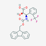 (2R,3R)-3-((((9H-Fluoren-9-yl)methoxy)carbonyl)amino)-2-hydroxy-3-(2-(trifluoromethyl)phenyl)propanoic acid结构式