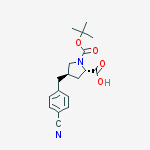 Structure of N-t-Butoxycarbonyl-trans-4-(4-cyanobenzyl)-L-proline;(2S,4R)-1-t-Butoxycarbonyl-4-(4-cyanobenzyl)pyrrolidine-2-carboxylic acid