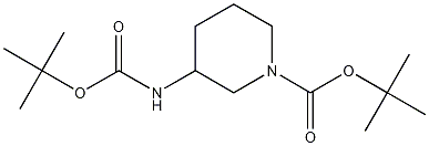 Structure of 3-[[(tert-Butoxy)carbonyl]amino]-1-piperidinecarboxylic acid tert-butyl ester