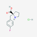 2-[(4-fluorophenyl)methyl]-D-Proline hydrochloride结构式