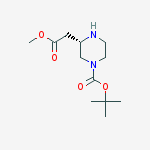 Structure of (S)-3-METHOXYCARBONYLMETHYL-PIPERAZINE-1-CARBOXYLIC ACID TERT-BUTYL ESTER