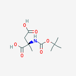 Structure of (2r)-2-methyl-2-[(2-methylpropan-2-yl)oxycarbonylamino]butanedioic Acid