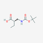 (S)-N-t-Butyloxycarbonyl-2-aminomethyl butyric acid结构式
