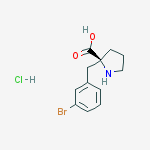 Structure of (2S)-2-[(3-bromophenyl)methyl]pyrrolidine-2-carboxylic acid,hydrochloride