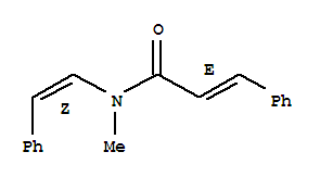 Structure of 2-Propenamide,N-methyl-3-phenyl-N-(2-phenylethenyl)-, (Z,E)-