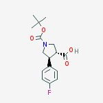 4-(4-fluorophenyl)-1-{[(2-methyl-2-propanyl)oxy]carbonyl}-3-pyrro Lidinecarboxylic Acid结构式