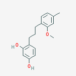 Structure of 4-(3-(2-methoxy-4-methylphenyl)propyl)benzene-1,3-diol