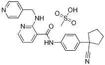 N-[4-(1-氰基环戊基)苯基]-2-[(4-吡啶甲基)氨基]-3-吡啶甲酰胺甲磺酸盐结构式