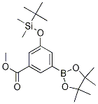 Structure of 3-(t-Butyldimethylsilyloxy)-5-(methoxycarbonyl)phenylboronic acid, pinacol ester