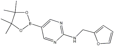 Structure of 2-(Furan-2-ylmethylamino)pyrimidine-5-boronic acid, pinacol ester