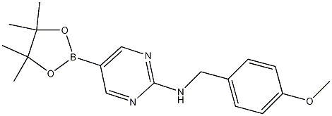 Structure of 2-(4-Methoxybenzylamino)pyrimidine-5-boronic acid, pinacol ester