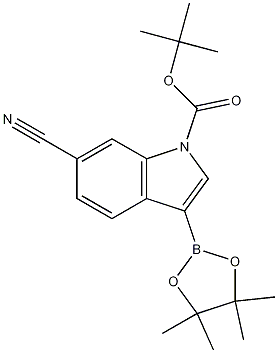 1-BOC-6-cyanoindole-3-boronic acid, pinacol ester结构式