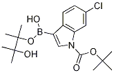 Structure of 1-BOC-6-chloroindole-3-boronic acid, pinacol ester