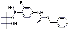 Structure of 4-(Benzyloxycarbonylamino)-2-fluorophenylboronic acid, pinacol ester