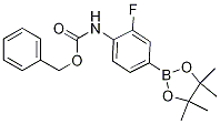 Structure of 4-(Cbz-Amino)-3-fluorophenylboronic acid, pinacol ester