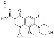 3-Quinolinecarboxylic acid, 1-cyclopropyl-6-fluoro-1,4-dihydro-8-Methoxy-7-(2-Methyl-1-piperazinyl)-4-oxo-, hydrochloride结构式