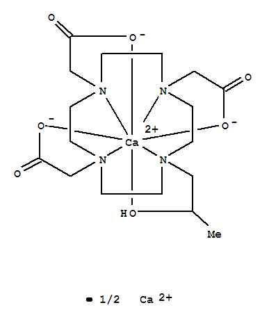 Structure of 1,4,7,10-tetraazacyclododecane-1,4,7-triacetate, 10-(2-hydroxypropyl)-, calcium salt (1:2)