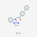 1-[1,1'-BIPHENYL]-4-YL-2-(2,3-DIHYDRO-9H-IMIDAZO[1,2-A]BENZIMIDAZOL-9-YL)-ETHANONE HYDROBROMIDE结构式