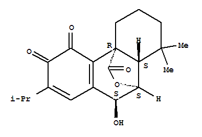 2H-10,4a-(Epoxymethano)phenanthrene-5,6,12-trione,1,3,4,9,10,10a-hexahydro-9-hydroxy-1,1-dimethyl-7-(1-methylethyl)-, [4aR-(4aa,9b,10a,10ab)]-结构式