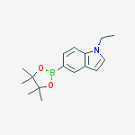 Structure of 1-ethyl-5-(4,4,5,5-tetramethyl-1,3,2-dioxaborolan-2-yl)-1H-indole