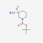 Structure of tert-butyl 3-cyano-3-hydroxypiperidine-1-carboxylate