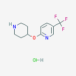 Chemical structure of 2-piperidin-4-yloxy-5-(trifluoromethyl)pyridine;hydrochloride