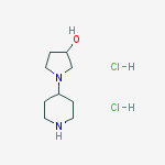 Chemical structure of 1-piperidin-4-ylpyrrolidin-3-ol;dihydrochloride
