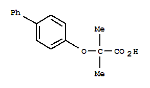 Structure of propanoic acid, 2-([1,1'-biphenyl]-4-yloxy)-2-methyl-