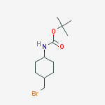 反式-1-(BOC-氨基)-4-(溴甲基)环己烷结构式