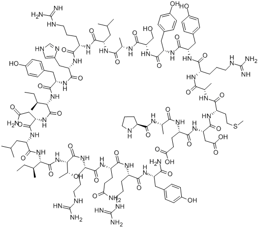 Structure of NEUROPEPTIDE Y (13-36), HUMAN, RAT
