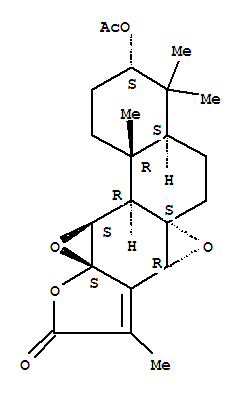 Structure of Bisoxireno[1,10a:3,4]phenanthro[3,2-b]furan-9(7aH)-one,3-(acetyloxy)-1,2,3,4,4a,5,6,11a,11b,11c-decahydro-4,4,8,11c-tetramethyl-,[3S-(3a,4aa,6aR*,7ab,10aR*,11aa,11ba,11cb)]-