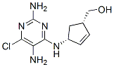 Structure of (1S,4R)-4-(2,5-diamino-6-chloropyrimidin-4-yl)amino>cyclopent-2-enylmethanol