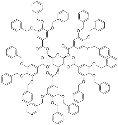 Structure of Pentakis[3,4,5-tris(phenylMethoxy)benzoate] β-D-Glucopyranose