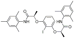 (R,R)-2-碘-1,3-双[1-(均三甲苯基氨基甲酰基)乙氧基]苯结构式