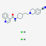 N-[trans-4-[2-(6-Cyano-3,4-dihydro-2(1H)-isoquinolinyl)ethyl]cyclohexyl]-4-quinolinecarboxamide dihydrochloride结构式