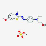 Structure of 2-[N-ethyl-4-[(6-methoxy-3-methyl-1,3-benzothiazol-3-ium-2-yl)diazenyl]anilino]ethanol,methyl sulfate
