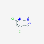 Structure of 4,6-DICHLORO-1-METHYL- 1H-PYRAZOLO[3,4-B]PYRIDINE