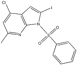 Structure of 1-(Phenylsulphonyl)-4-chloro-2-iodo-6-methyl-7-azaindole