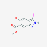 Structure of 3-Iodo-5-methoxy-(1H)indazole-6-carboxylic acid methyl ester