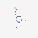 Structure of 1-ethyl-4-(hydroxymethyl)-2-pyrrolidinone(SALTDATA: 0.4H2O 0.07NaCl)
