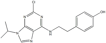 4-(2-((2-Chloro-9-isopropyl-9H-purin-6-yl)amino)ethyl)phenol结构式