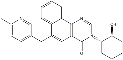 Structure of 3-[(1S,2S)-2-Hydroxycyclohexyl]-6-[(6-methyl-3-pyridinyl)methyl]benzo[h]quinazolin-4(3H)-one