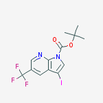 tert-Butyl 3-iodo-5-(trifluoromethyl)-1H-pyrrolo[2,3-b]pyridine-1-carboxylate结构式