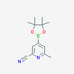 Structure of 6-methyl-4-(4,4,5,5-tetramethyl-1,3,2-dioxaborolan-2-yl)pyridine-2-carbonitrile