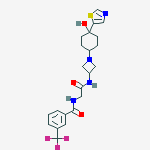 N-[2-[[1-[4-hydroxy-4-(1,3-thiazol-5-yl)cyclohexyl]azetidin-3-yl]amino]-2-oxoethyl]-3-(trifluoromethyl)benzamide结构式